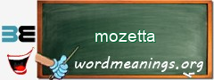 WordMeaning blackboard for mozetta